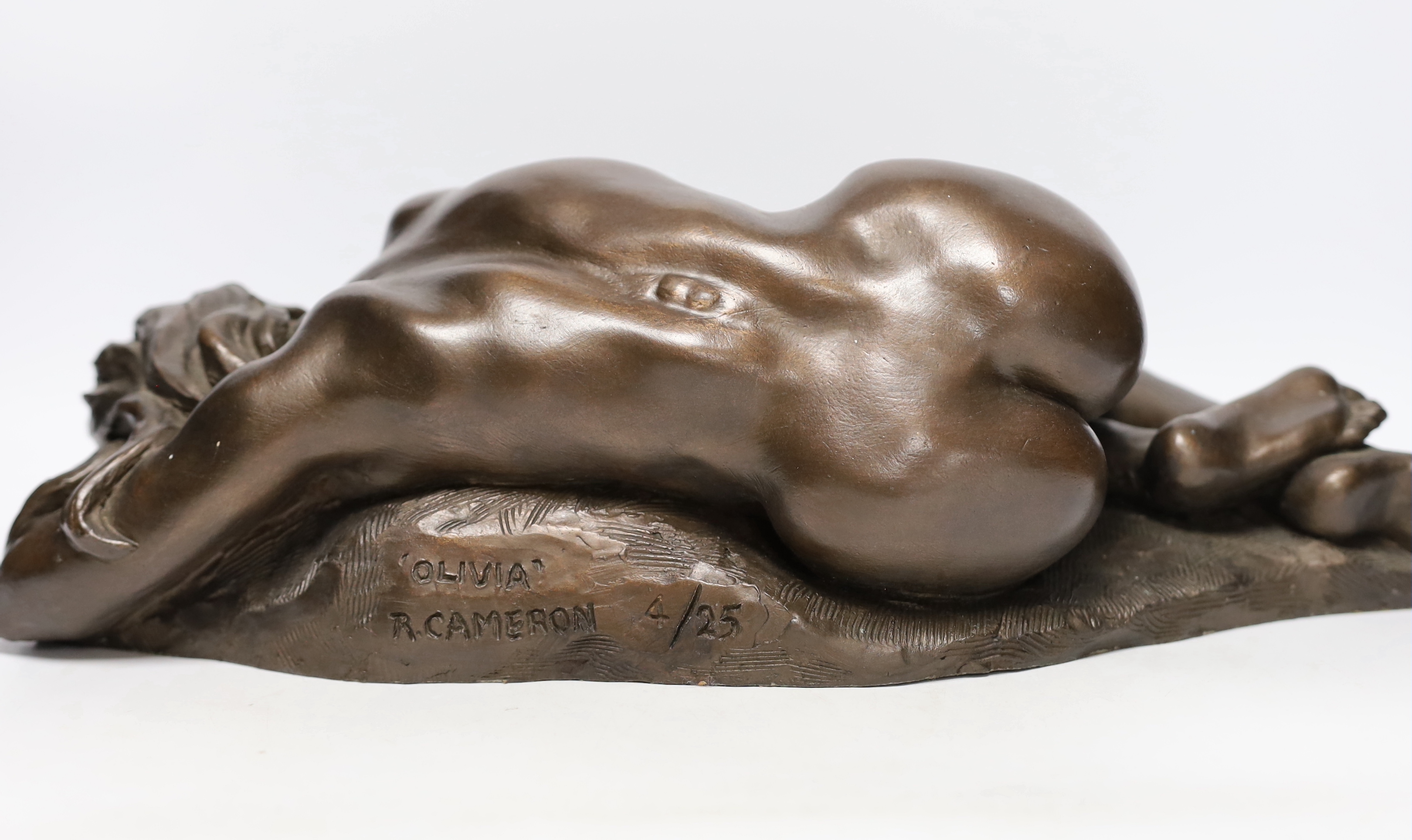 Ronald Cameron (b.1930), a bronzed composition figure “Olivia” and one other, height 38cm